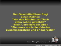 Der Gesch�ftsf�hrer fragt einen Kellner