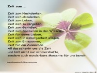 Zeit zum ... Gedicht von Nicole Sunitsch