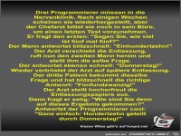 Drei Programmierer mssen in die Nervenklinik