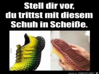 stell dir vor,du trittst mit diesem Schuh in die Scheie