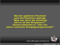 Bei der goldenen Hochzeit wird der Ehemann gefragt