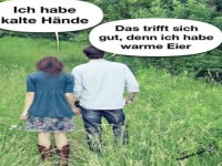 Lustiger Dialog auf einer Wiese