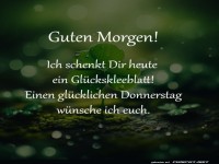 Donnerstag mit Gl�cksklee im Gep�ck