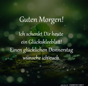 herz-Bild: Donnerstag mit Gl&uuml;cksklee im Gep&auml;ck
