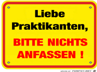 Schild Praktikanten