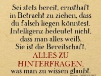 Alles hinterfragen