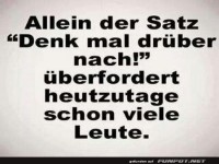 �berfordert vom Nachdenken