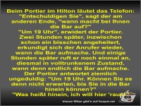 Beim Portier im Hilton l�utet das Telefon