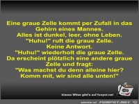 Eine graue Zelle kommt per Zufall in das Gehirn eines Mannes