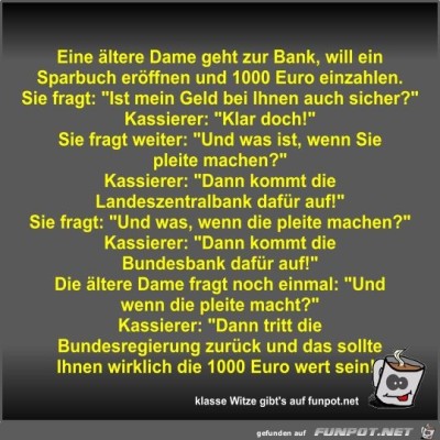 Eine-&auml;ltere-Dame-geht-zur-Bank.jpg von Fossy