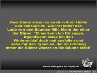 Zwei B�ren sitzen zu zweit in ihrer H�hle und schauen zu