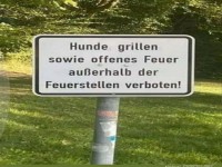 Grillen und Feuer verboten Schild