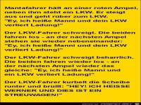 Mantafahrer h�lt an einer Ampel......