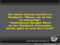 Der kleine Hannes meckert im Stadtpark