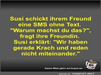 Susi schickt ihrem Freund eine SMS ohne Text