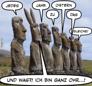fun-Bild: Steinfiguren diskutieren das j&auml;hrliche Ritual