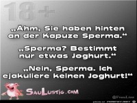 Sperma an der Kapuze