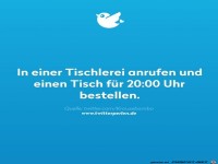 Tisch fuer 20 Uhr bestellt