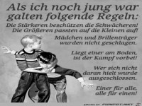 Damals galten unter Kindern noch folgende Regeln