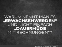 Erwachsenwerden und Dauerm�de mit Rechnungen