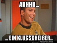 Lustiger Kommentar ber einen Klugscheier