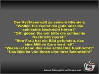 Der Rechtsanwalt zu seinem Klienten