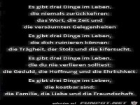 Es gibt drei Dinge im Leben