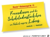 Freundinnen sind die Schokoladestueckchen