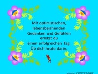 Mit optimistischen Gedanken