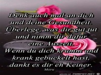 Denk auch mal an dich