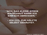 Nagelhaut-Problem humorvoll beschrieben