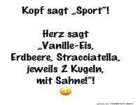 Zwiespalt zwischen Sport und Eiscreme!