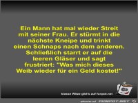 Ein Mann hat mal wieder Streit mit seiner Frau