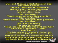 Uwe und Thomas unterhalten sich �ber den letzten Abend