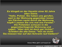 Es klingelt an der Haustr einer 92 Jahre alten Dame