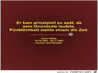 Er kam prinzipiell zu sp�t