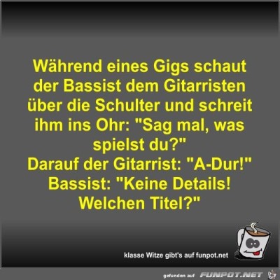 Während-eines-Gigs-schaut-der-Bassist-dem-Gitarristen-über.jpg von Fossy