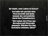 Witz ber Missgeschick beim Pizzadienst