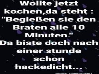 Lustiges Kchenmissgeschick beim Braten