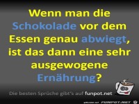 Schokolade genau abwiegen