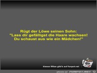 Rügt der Löwe seinen Sohn