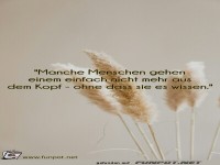 Manche Menschen gehen einem einfach nicht mehr aus dem Kopf