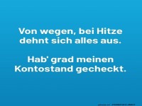 Lustiger Kommentar ber Hitze und Kontostand