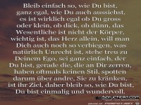 bleib einfach so wie du bist 