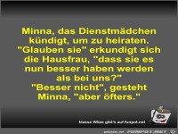 Minna, das Dienstm�dchen k�ndigt, um zu heiraten