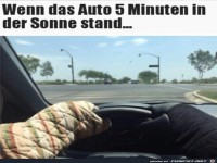 Das Lenkrad ist hei�