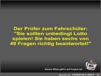 Der Pr�fer zum Fahrsch�ler