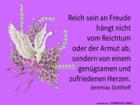 Reich sein an Freude