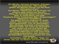 Ein Blinder will beim Schreiner anfangen