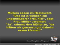 Mllers essen im Restaurant